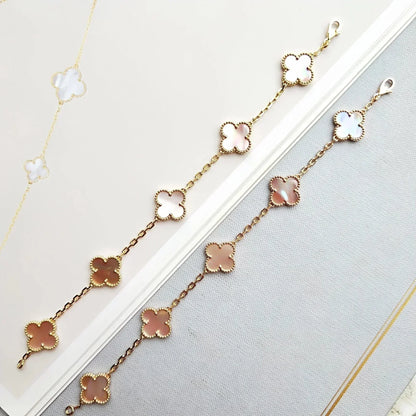 [Luxery] CLOVER 5 MOTIFS  PINK MOP BRACELET COLLECTION