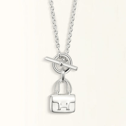 [Luxery]POP H PEDANT SILVER NECKLACE