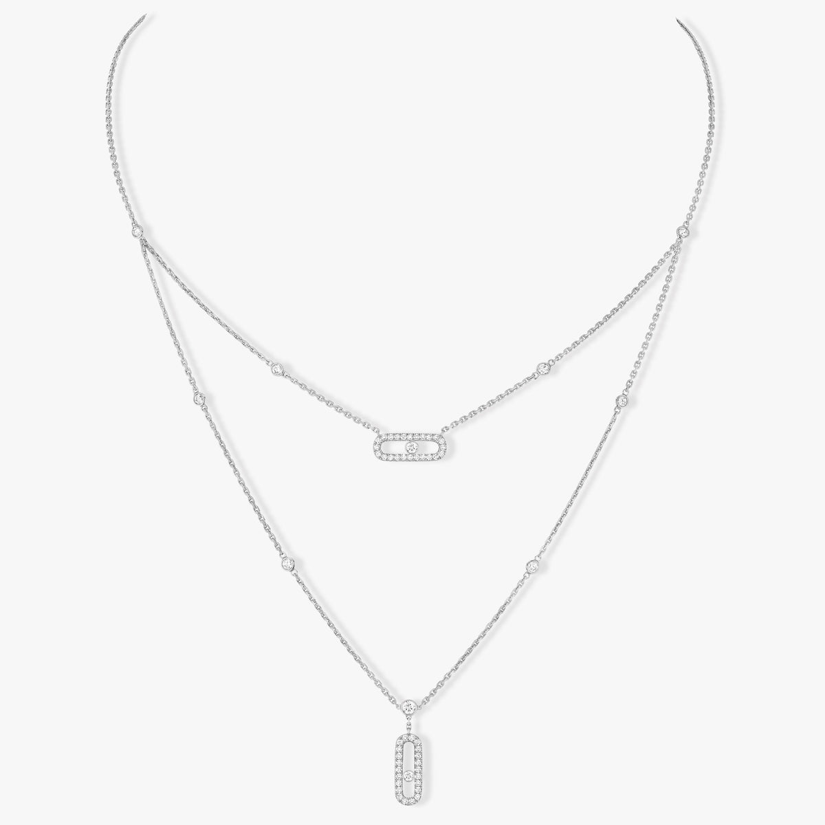 [⭐Luxus]MOVE 2-REIHE DIAMANT-HALSKETTE