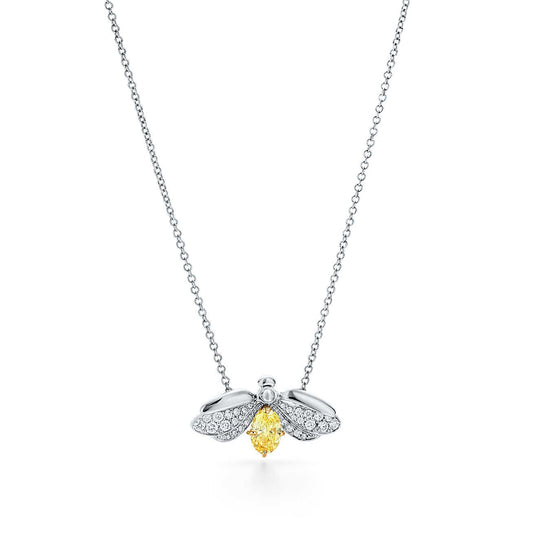 [⭐Luxery Jewels]PAPER FLOWERS YELLOW DIAMOND FIREFLY PENDANT
