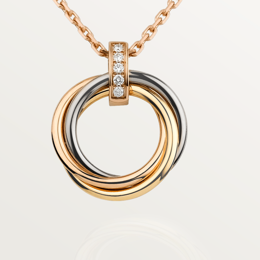 [Luxery]TRINITY NECKLACE GOLD  DIAMONDS