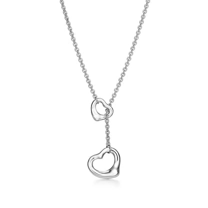 [⭐Luxery Jewels]オープンハート ラリエットネックレス シルバー