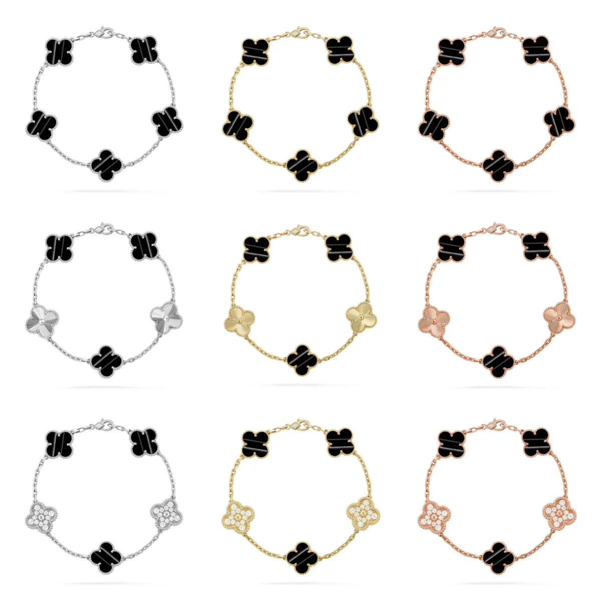 [⭐Luxus] CLOVER 5 MOTIV PULSAR STEIN ARMBAND KOLLEKTION
