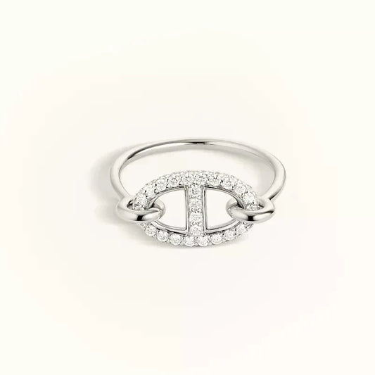 [Luxery]RONDE SMALL SILVER DIAMOND RING