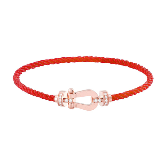 [Luxery]FORCE 10 HALF DIAMOND PINK GOLD RED CORDERI LARGE AND MEDIUM MODEL