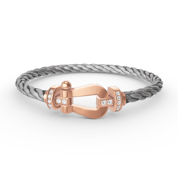 [Luxery]FORCE LARGE HORSESHOE HALF DIAMOND BRACELET ROSE GOLD