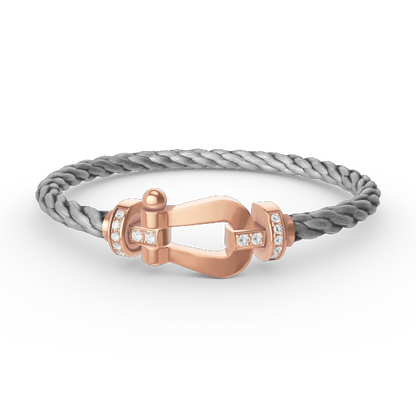 [Luxery]FORCE LARGE HORSESHOE HALF DIAMOND BRACELET ROSE GOLD