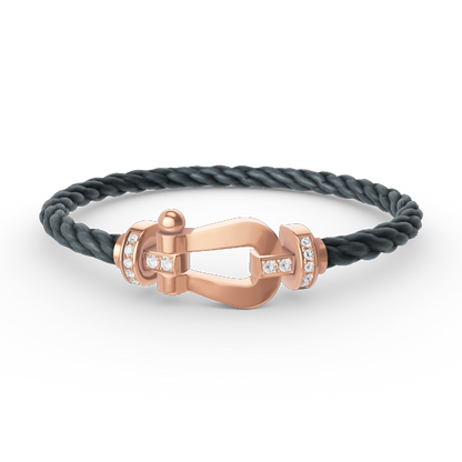 [Luxery]FORCE LARGE HORSESHOE HALF DIAMOND BRACELET ROSE GOLD