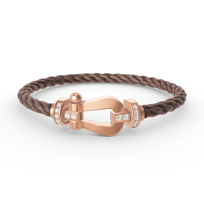 [Luxery]FORCE LARGE HORSESHOE HALF DIAMOND BRACELET ROSE GOLD