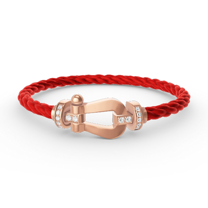 [Luxery]FORCE LARGE HORSESHOE HALF DIAMOND BRACELET ROSE GOLD