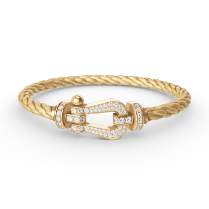 [Luxery]FORCE LARGE HORSESHOE FULL DIAMOND BRACELET GOLD
