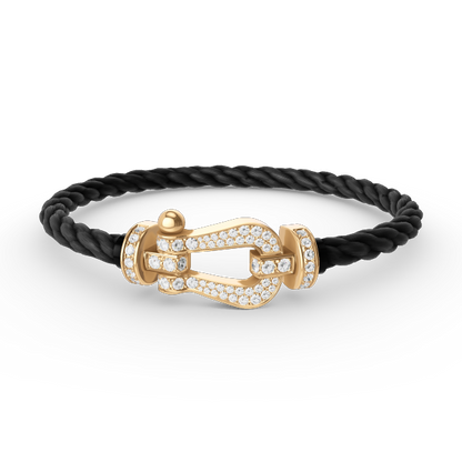 [Luxery]FORCE LARGE HORSESHOE FULL DIAMOND BRACELET GOLD