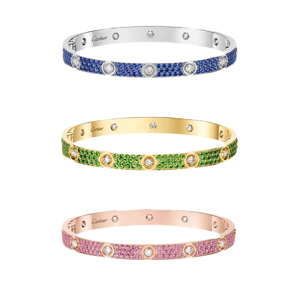 [Luxery]2026 PAVE GEMSTONE LOVE BRACELET 6.1MM 10 DIAMONDS