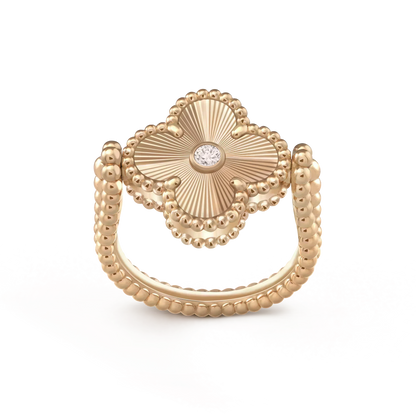 [Luxery]CLOVER RIVERSIBLE ROSE GOLD RING