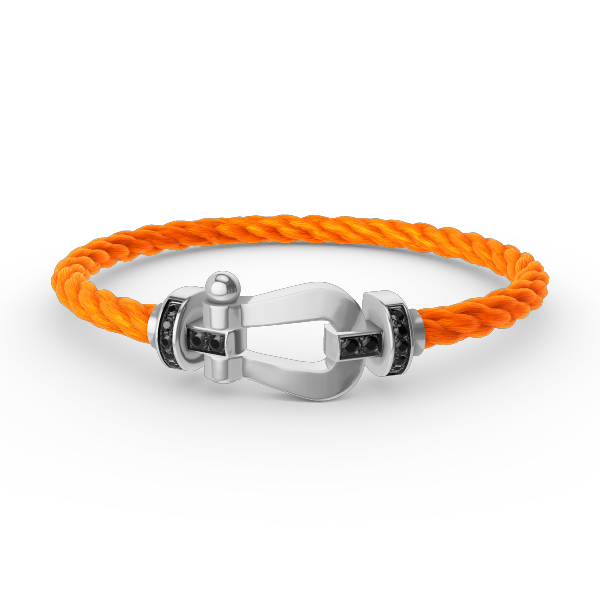 [Luxery]FORCE LARGE HORSESHOE BLACK DIAMOND BRACELET SILVER