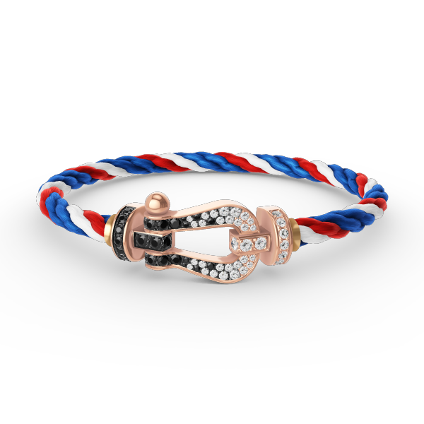 [Luxery]FORCE LARGE HORSESHOE BLACK WHITE DIAMOND BRACELET ROSE GOLD