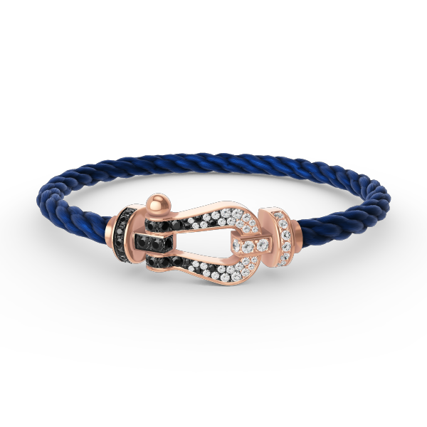[Luxery]FORCE LARGE HORSESHOE BLACK WHITE DIAMOND BRACELET ROSE GOLD