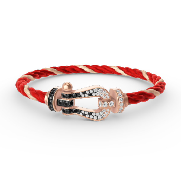 [Luxery]FORCE LARGE HORSESHOE BLACK WHITE DIAMOND BRACELET ROSE GOLD