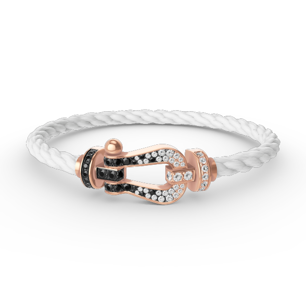 [Luxery]FORCE LARGE HORSESHOE BLACK WHITE DIAMOND BRACELET ROSE GOLD