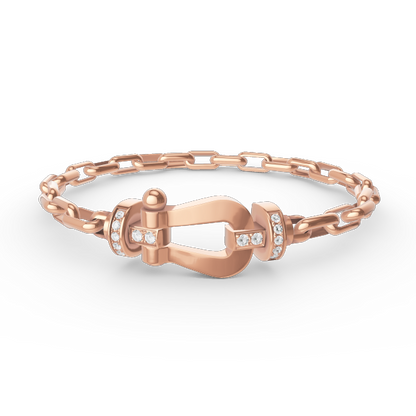 [Luxery]FORCE LARGE HORSESHOE CLASP  METAL BRACELET