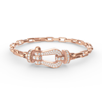 [Luxery]FORCE LARGE HORSESHOE CLASP  METAL BRACELET