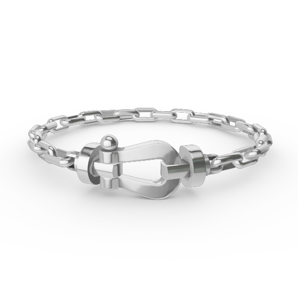 [Luxery]FORCE LARGE HORSESHOE CLASP  METAL BRACELET