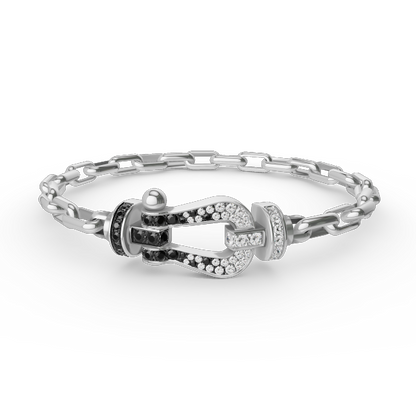 [Luxery]FORCE LARGE HORSESHOE CLASP  METAL BRACELET