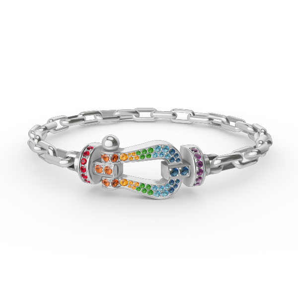 [Luxery]FORCE LARGE HORSESHOE CLASP  METAL BRACELET