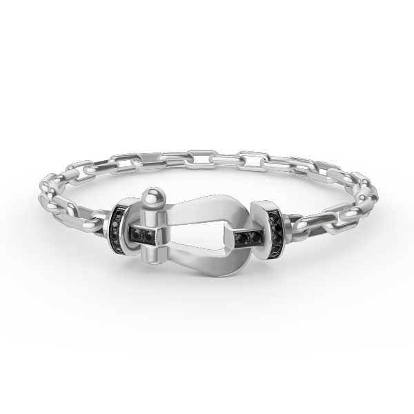 [Luxery]FORCE LARGE HORSESHOE CLASP  METAL BRACELET