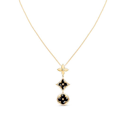 [Luxery]STAR AND SUN ONYX PINK GOLD NECKLACE