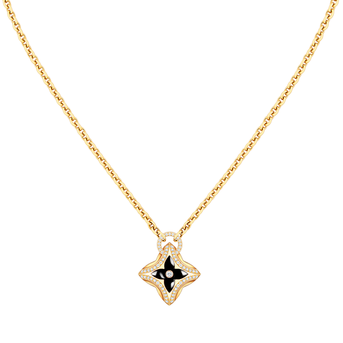 [Luxery]STAR PEDANT PINK GOLD DIAMOND NECKLACE
