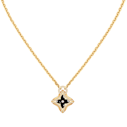 [Luxery]STAR PEDANT PINK GOLD DIAMOND NECKLACE