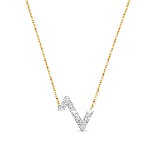 [Luxery]VOLT SILVER DIAMOND PEDANT NECKLACE