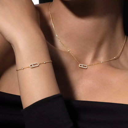 [Luxery]Diamond Necklace Move Uno