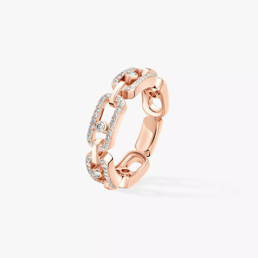 [Luxery]Move Link Pave_-Set Diamond Ring in Gold