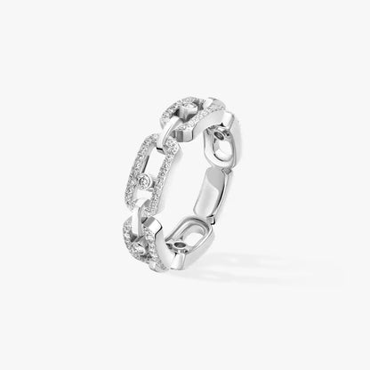 [Luxery]Move Link Pave_-Set Diamond Ring in Gold
