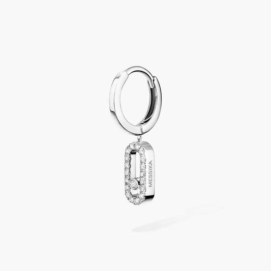 [Luxery]Move Uno Single Diamond Hoop Earring