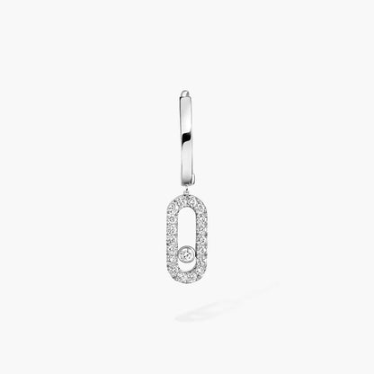 [Luxery]Move Uno Single Diamond Hoop Earring