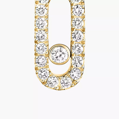 [⭐Luxery]Move Uno Single Diamond Hoop Earring