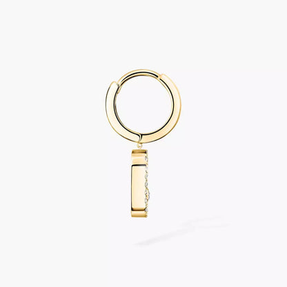 [⭐Luxery]Move Uno Single Diamond Hoop Earring