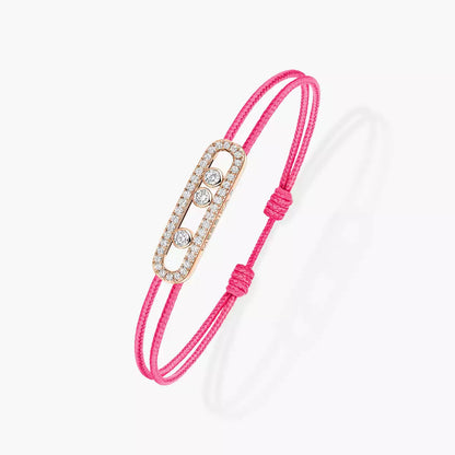 [Luxery]Messika Care(s) pink cord pavé bracelet