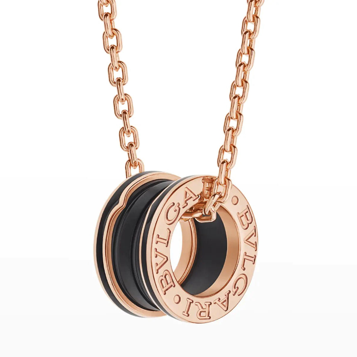 [⭐Luxus]ZERO 1 SCHWARZE KERAMIK ROSÉGOLD HALSKETTE