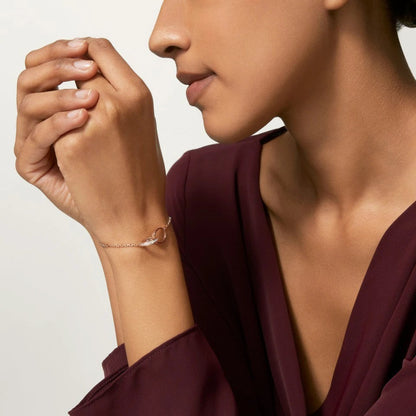 [⭐Luxery]LOVE DOPPELRING-ARMBAND MIT HALB-DIAMANTBESATZ