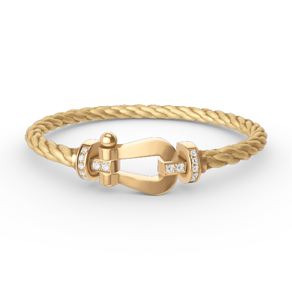 [Luxery]FORCE LARGE HORSESHOE HALF DIAMOND BRACELET GOLD