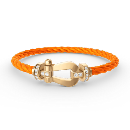 [Luxery]FORCE LARGE HORSESHOE HALF DIAMOND BRACELET GOLD