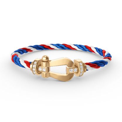 [Luxery]FORCE LARGE HORSESHOE HALF DIAMOND BRACELET GOLD