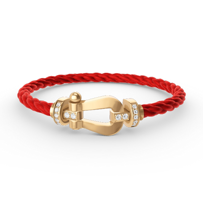 [Luxery]FORCE LARGE HORSESHOE HALF DIAMOND BRACELET GOLD