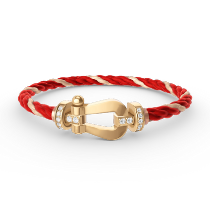 [Luxery]FORCE LARGE HORSESHOE HALF DIAMOND BRACELET GOLD