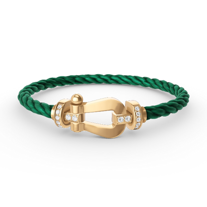 [Luxery]FORCE LARGE HORSESHOE HALF DIAMOND BRACELET GOLD