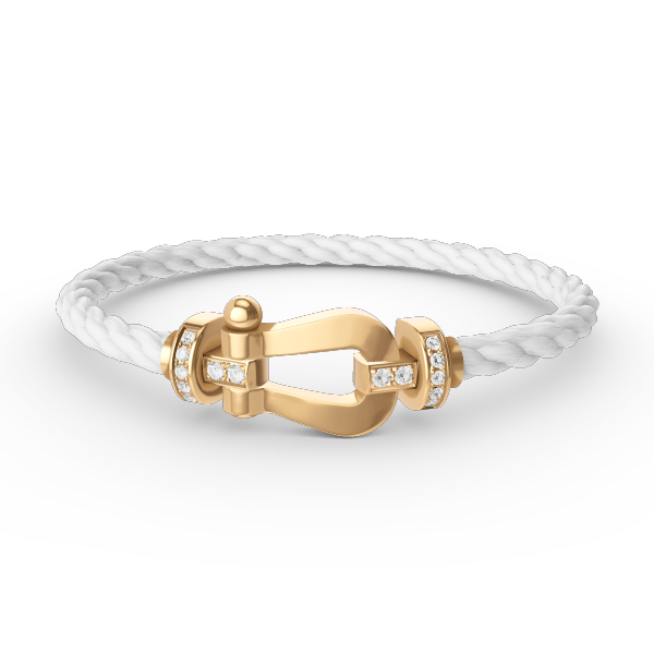 [Luxery]FORCE LARGE HORSESHOE HALF DIAMOND BRACELET GOLD